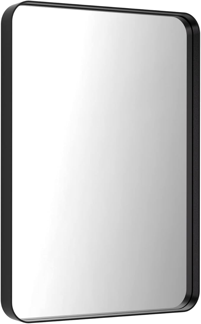 LOAAO Black Metal Framed Bathroom Mirror for Wall, 22X30 Inch